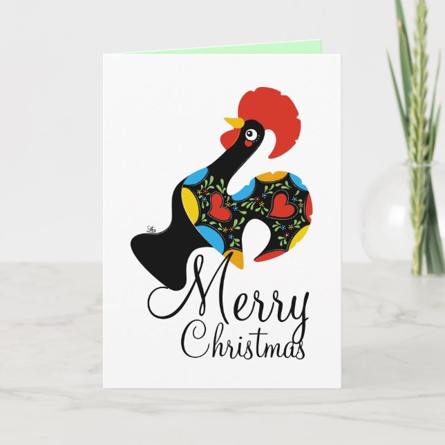 Cartes Pour Fêtes Annuelles Coq célèbre de Joyeux Noël de Barcelos Nr 09 (Devant)