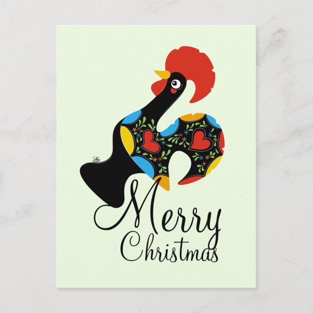 Cartes Pour Fêtes Annuelles Coq célèbre de Joyeux Noël de Barcelos Nr 09 (Devant)
