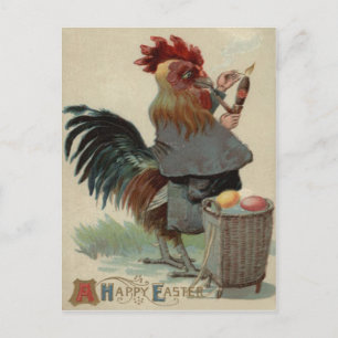 Cartes Pour Fêtes Annuelles Coq Oeuf couleur Pâques cochon Cigar