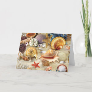 Cartes Pour Fêtes Annuelles Coques de mer sur la plage