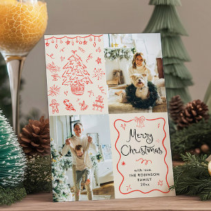 Cartes Pour Fêtes Annuelles Coquette à cadre ondulé Bows Joyeux Noël 2 Photo