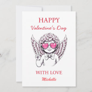 Cartes Pour Fêtes Annuelles Coquette ange chérubin coeur Bonne Saint-Valentin 