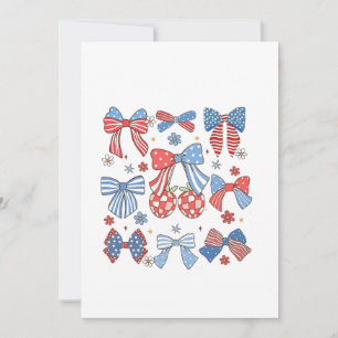 Cartes Pour Fêtes Annuelles Coquette Bow 4 juillet USA American Patriotic