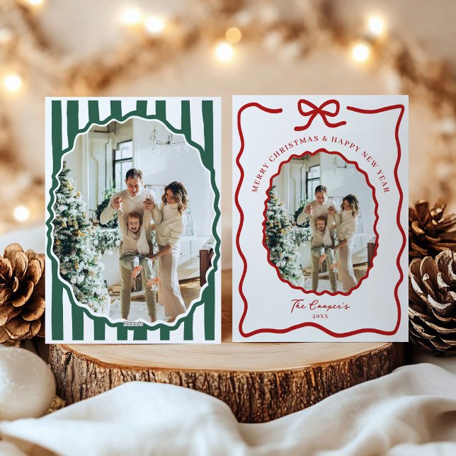 Cartes Pour Fêtes Annuelles Coquette Bow Joyeux Noël Photo (Créateur téléchargé)