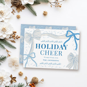 Cartes Pour Fêtes Annuelles Coquette core Pale Blue Bows Noël