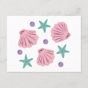 Cartes Pour Fêtes Annuelles Coquillages et étoiles de mer