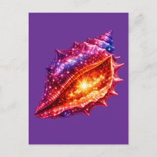 Cartes Pour Fêtes Annuelles Coquille de galaxie cosmique étoiles design nautiq