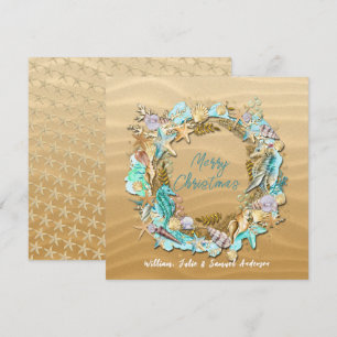 Cartes Pour Fêtes Annuelles Coquilles d'étoiles de mer de plage tropicale Doll