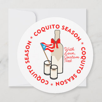 Cartes Pour Fêtes Annuelles Coquito Saison Personnalisé Texte Rond