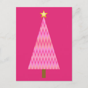 Cartes Pour Fêtes Annuelles Coral rose Ombre moderne arbre de Noël