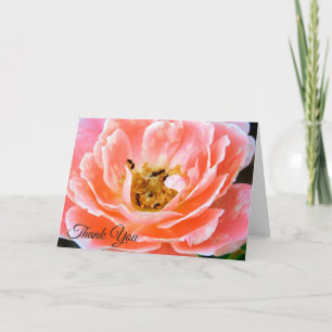 Cartes Pour Fêtes Annuelles Coral rose rose Rose Floral Photographie Merci