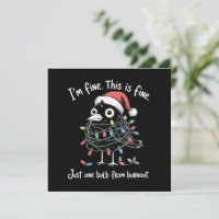 Corbeau de Noël drôle Je vais bien Burnout Sarcast
