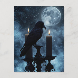 Cartes Pour Fêtes Annuelles Corbeau gothique et bougies Halloween
