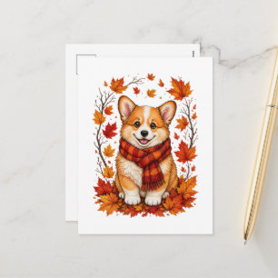 Cartes Pour Fêtes Annuelles Corgi Chien Automne Confortable