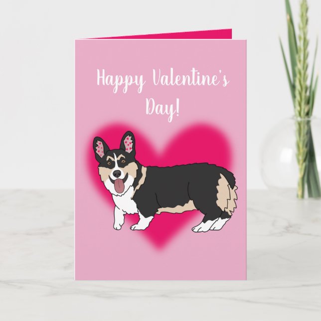 Cartes Pour Fêtes Annuelles Corgi de la Saint-Valentin  (Devant)