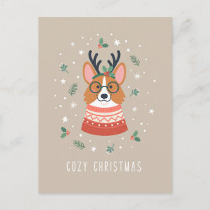 Cartes Pour Fêtes Annuelles Corgi de Noël cosy