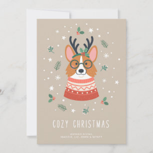 Cartes Pour Fêtes Annuelles Corgi de Noël cosy