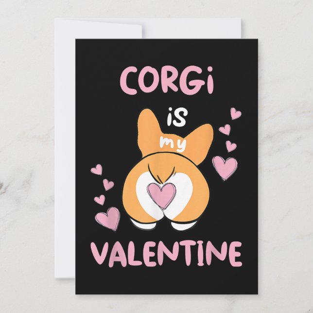Cartes Pour Fêtes Annuelles Corgi Est Ma Saint-Valentin (Devant)