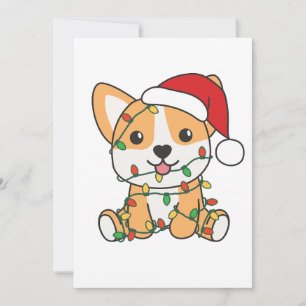 Cartes Pour Fêtes Annuelles Corgi Noël Animaux d'hiver Chien