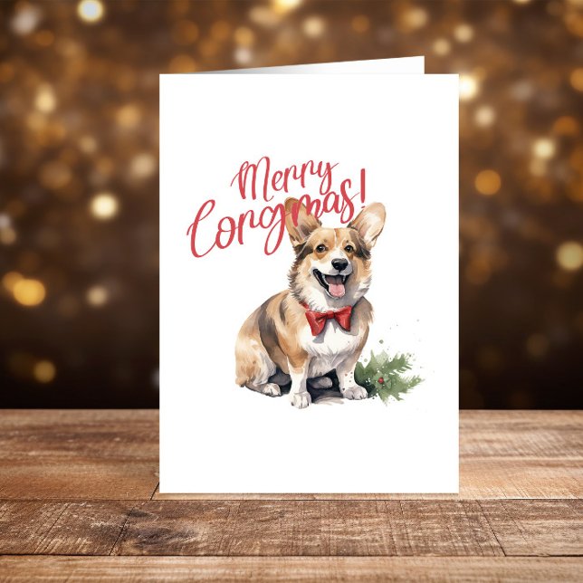 Cartes Pour Fêtes Annuelles Corgi Noël Joyeux Fêtes amusantes (Créateur téléchargé)