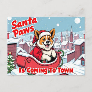 Cartes Pour Fêtes Annuelles Corgi Père Noël Paws