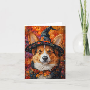 Cartes Pour Fêtes Annuelles Corgi Sorcière Halloween