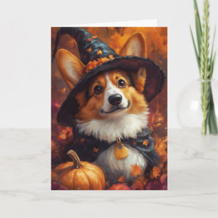 Cartes Pour Fêtes Annuelles Corgi Sorcière Halloween