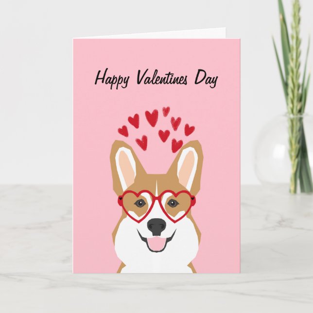 Cartes Pour Fêtes Annuelles Corgi Valentines Love Card - chien mignon (Devant)