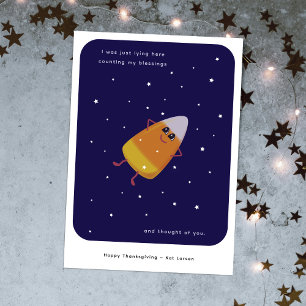 Cartes Pour Fêtes Annuelles Corn à bonbons "Compter mes bénédictions" Thanksgi