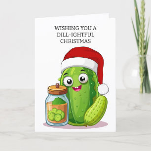 Cartes Pour Fêtes Annuelles Cornichon de Noël dé-licieux avec chapeau de Père