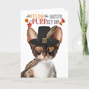 Cartes Pour Fêtes Annuelles Cornish Rex Cat Feline Grateful pour PURRkey Day