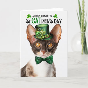 Cartes Pour Fêtes Annuelles Cornish Rex Cat St CATrick's Day Lucky Charm