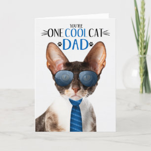 Cartes Pour Fêtes Annuelles Cornish Rex Fête des pères de chat un Cool chat
