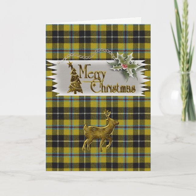 Cartes Pour Fêtes Annuelles Cornish Tartan Joyeux Noël (Devant)
