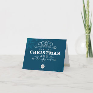 Cartes Pour Fêtes Annuelles CORPORATE BUSINESS envoi de joie de noël logo bleu