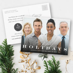 Cartes Pour Fêtes Annuelles Corporate Happy Holidays Your Business Logo Photo