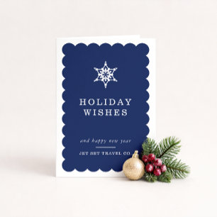 Cartes Pour Fêtes Annuelles CORPORATIF NOËL moderne minimaliste flocon de neig