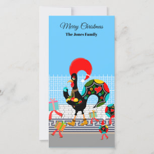 Cartes Pour Fêtes Annuelles Cortège de cadeaux et de bibelots du coq portugais