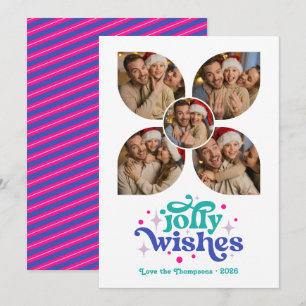 Cartes Pour Fêtes Annuelles Cosmic Pop Rétro Photo Collage Noël