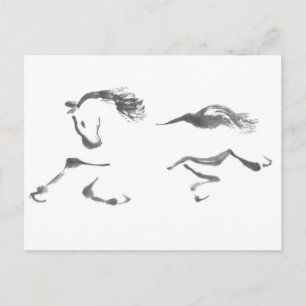 Cartes Pour Fêtes Annuelles Cosmic Randeur, Sumi-e Year of the Horse