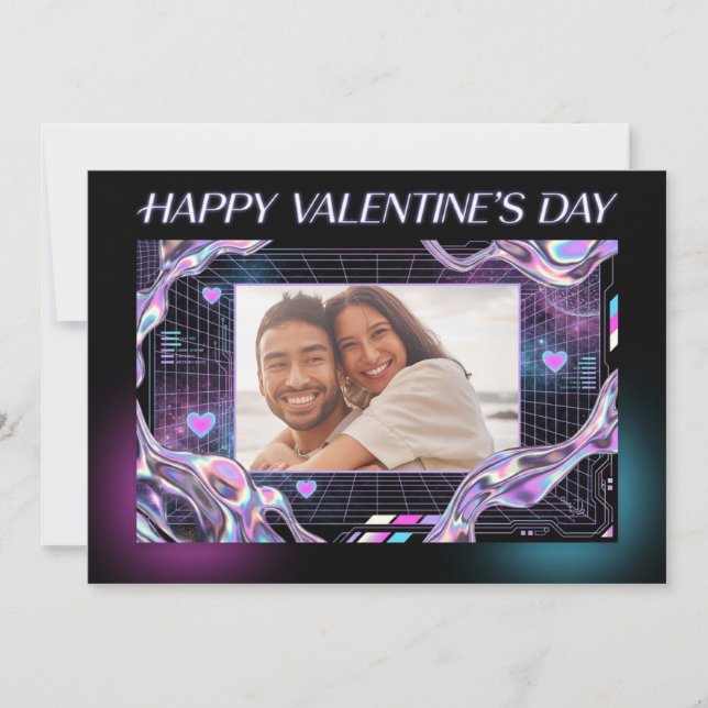 Cartes Pour Fêtes Annuelles Cosmic Romance Digital Love Valentine's Card (Devant)