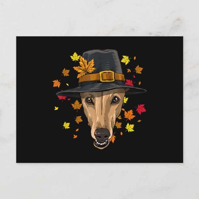 Cartes Pour Fêtes Annuelles Costume de Pèlerin Greyhound de Thanksgiving Homme (Devant)