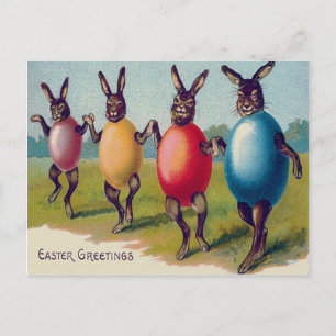 Cartes Pour Fêtes Annuelles Costume d'oeuf de Pâques Bunny coloré