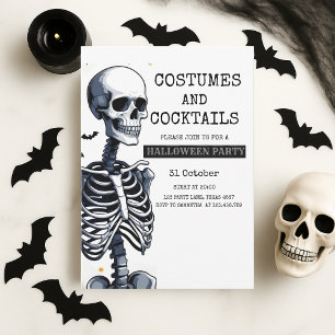 Cartes Pour Fêtes Annuelles Costumes et cocktails Fête d'Halloween