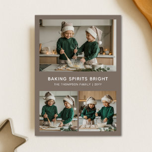 Cartes Pour Fêtes Annuelles Cosy Baking Spiritueux Bright Family Photo de Noël