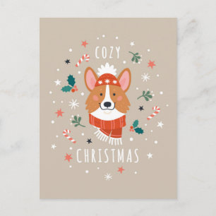 Cartes Pour Fêtes Annuelles Cosy Corgi - Noël chaud