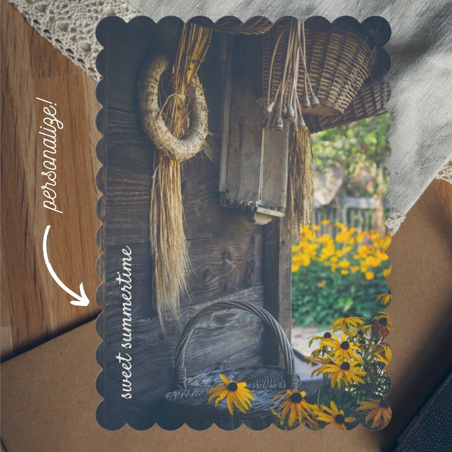 Cartes Pour Fêtes Annuelles Cosy gîte de campagne aux fleurs jaunes (Créateur téléchargé)