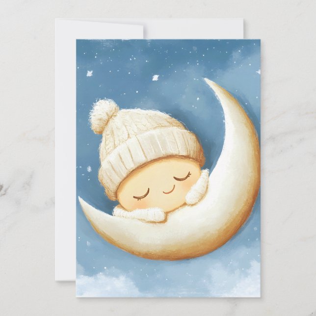Cartes Pour Fêtes Annuelles Cosy Knit Nap Creson Moon (Devant)