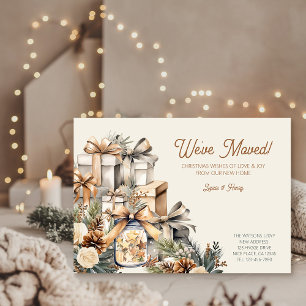 Cartes Pour Fêtes Annuelles Cosy Neutral Nous avons déménagé Noël
