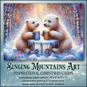 Cartes Pour Fêtes Annuelles Cosy Ours Polaire Cocon Chrétien Amis Noël